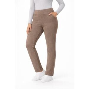 Andrew Marc Faux Suede Leggings Taupe Womens Medium NWT